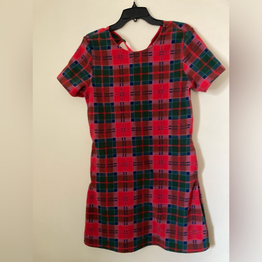 Checkered fleece dress